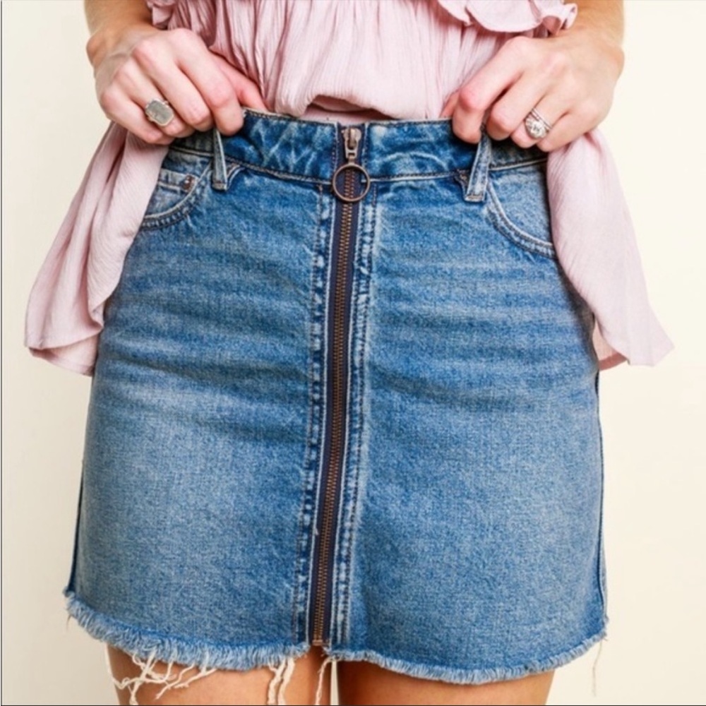 Free People Jean Skirt